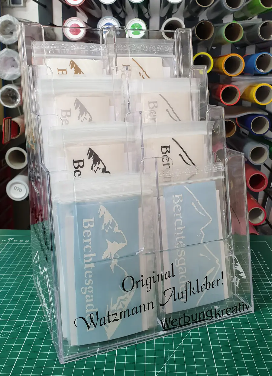 Watzmann-Aufkleber in der Werkstatt